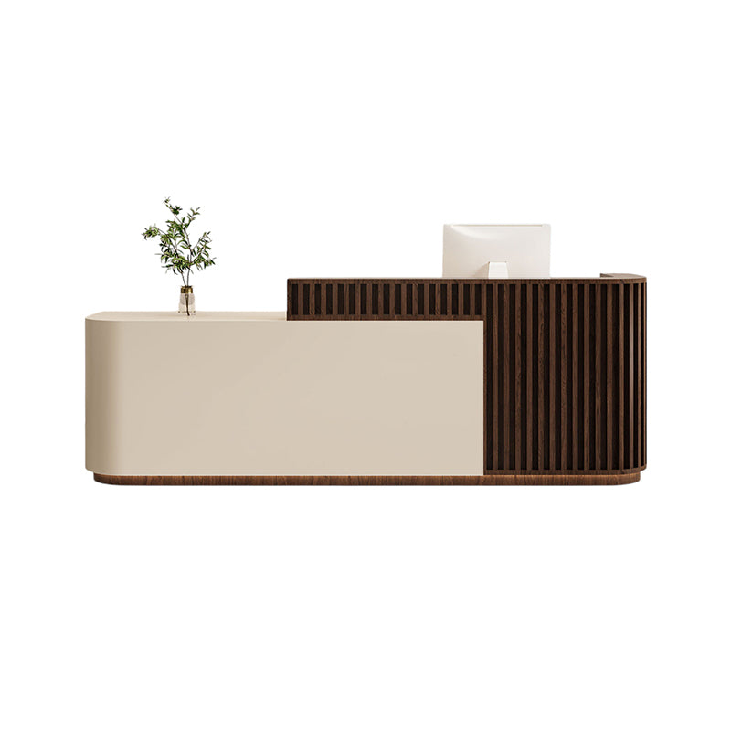 Modern Slatted Reception Counter for Retail, Salon, Office & Hospitality | ArvionFurn