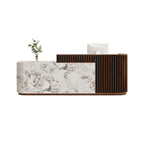 Modern Slatted Reception Counter for Retail, Salon, Office & Hospitality | ArvionFurn