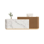 Modern Slatted Reception Counter for Retail, Salon, Office & Hospitality | ArvionFurn
