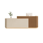 Modern Slatted Reception Counter for Retail, Salon, Office & Hospitality | ArvionFurn