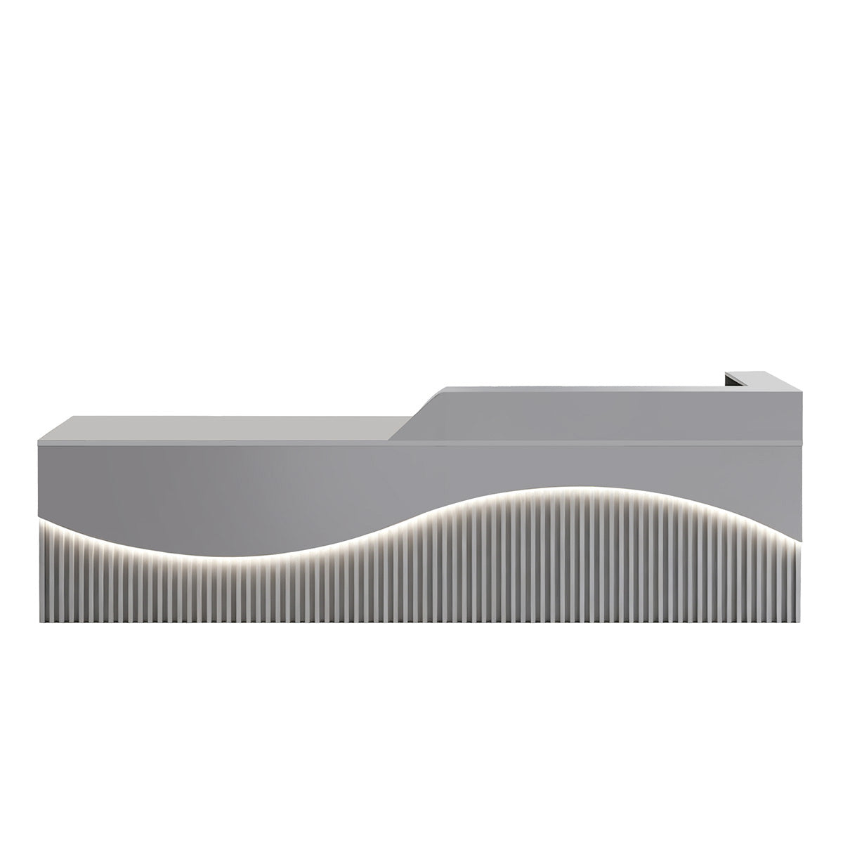 Modern L-Shaped Lacquer Reception Desk with Storage for Retail, Salon & Office 120-520cm