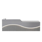Modern L-Shaped Lacquer Reception Desk with Storage for Retail, Salon & Office 120-520cm