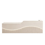 Modern L-Shaped Lacquer Reception Desk with Storage for Retail, Salon & Office 120-520cm
