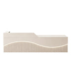 Modern L-Shaped Lacquer Reception Desk with Storage for Retail, Salon & Office 120-520cm