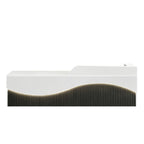 Modern L-Shaped Lacquer Reception Desk with Storage for Retail, Salon & Office 120-520cm