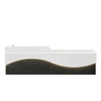 Modern L-Shaped Lacquer Reception Desk with Storage for Retail, Salon & Office 120-520cm