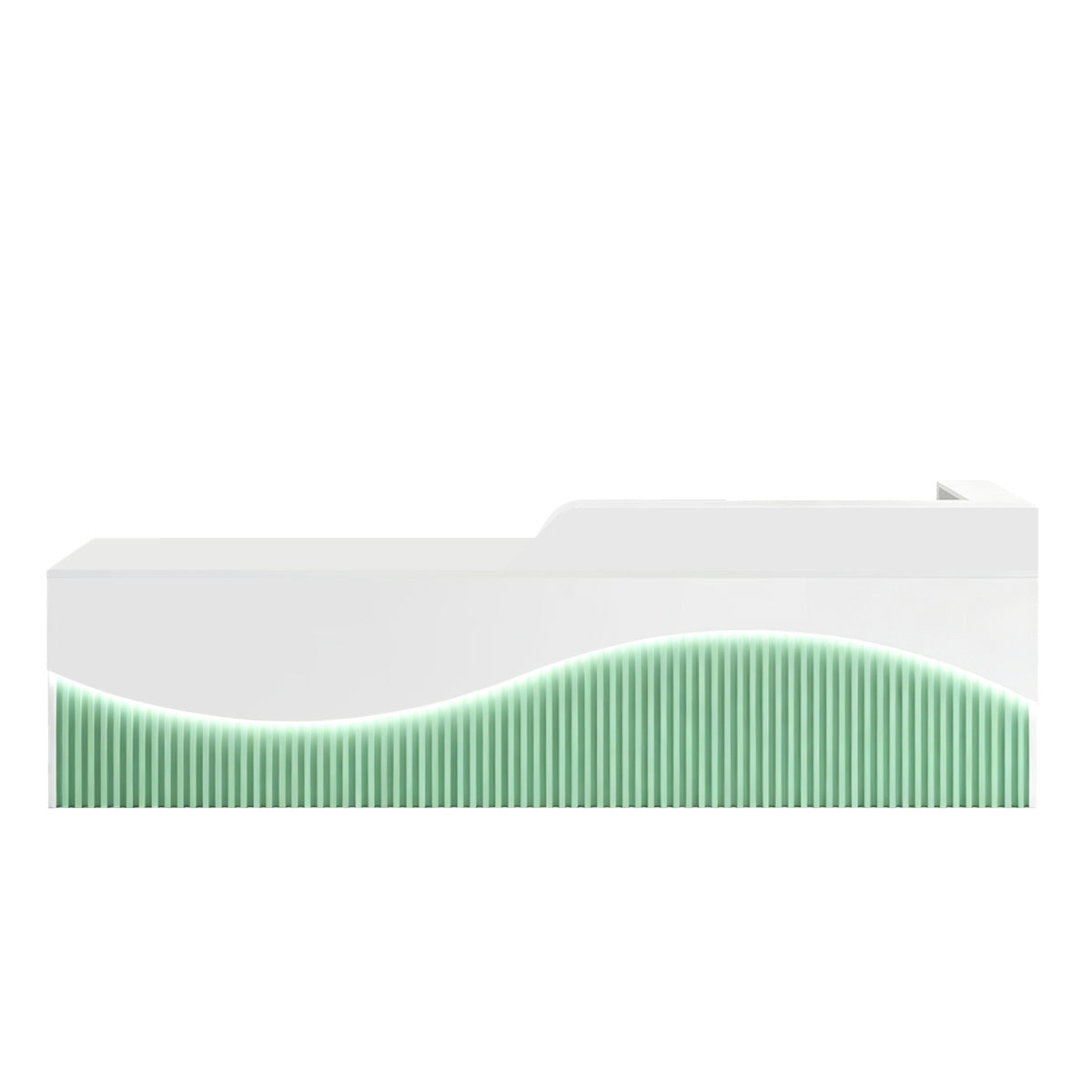 Modern L-Shaped Lacquer Reception Desk with Storage for Retail, Salon & Office 120-520cm