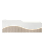Modern L-Shaped Lacquer Reception Desk with Storage for Retail, Salon & Office 120-520cm