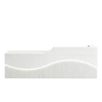 Modern L-Shaped Lacquer Reception Desk with Storage for Retail, Salon & Office 120-520cm