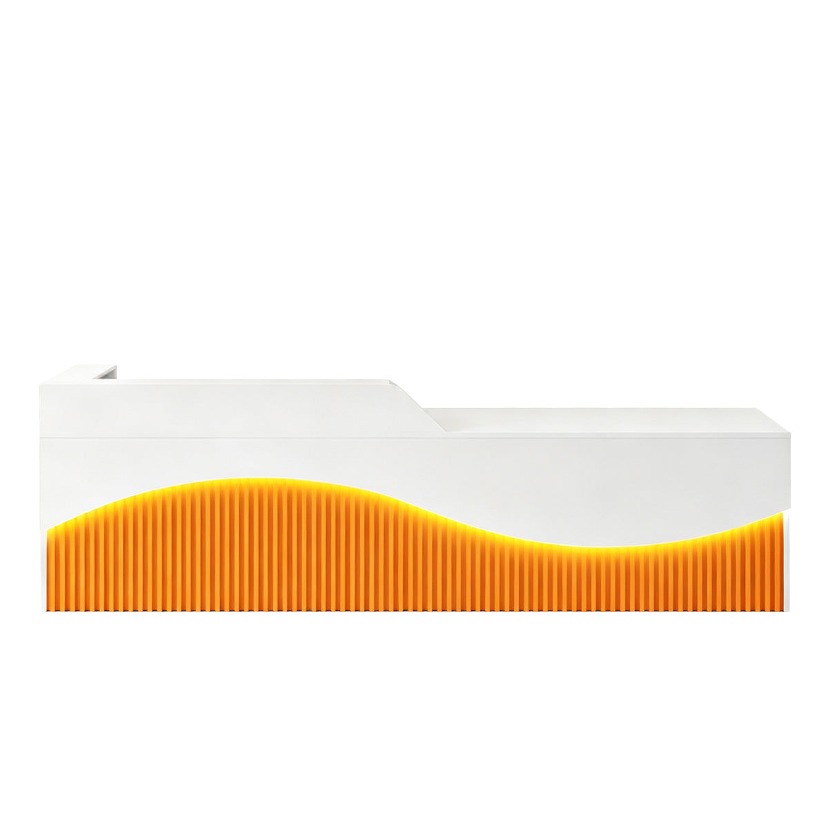 Modern L-Shaped Lacquer Reception Desk with Storage for Retail, Salon & Office 120-520cm