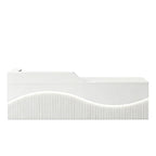 Modern L-Shaped Lacquer Reception Desk with Storage for Retail, Salon & Office 120-520cm
