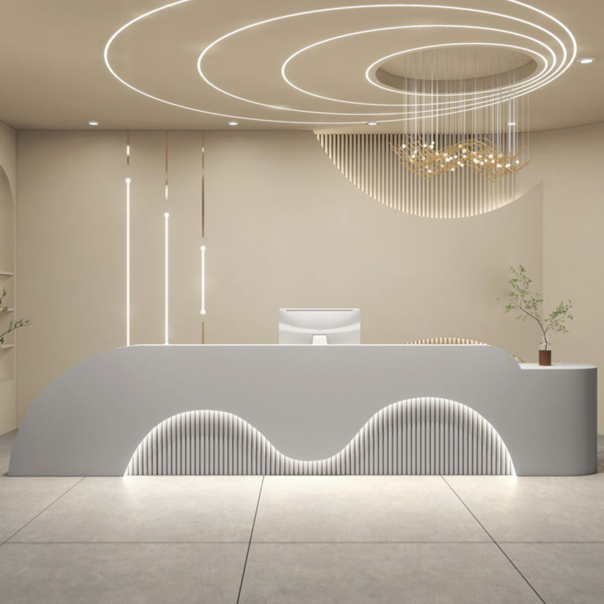 Modern Reception Counter Desk for Beauty Salon, Hair Studio, Retail & Office | ArvionFurn