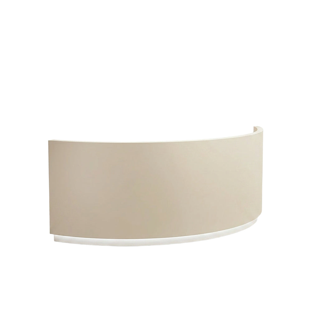Modern Curved Reception Desk with LED Lighting, Storage & Custom Logo | ArvionFurn