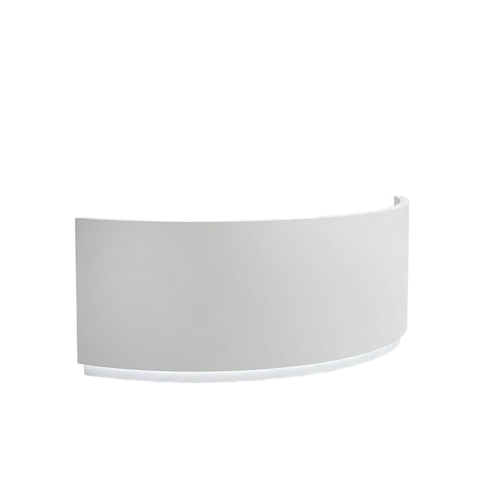Modern Curved Reception Desk with LED Lighting, Storage & Custom Logo | ArvionFurn