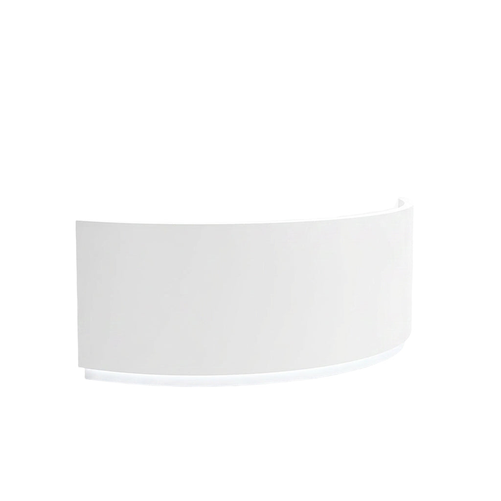 Modern Curved Reception Desk with LED Lighting, Storage & Custom Logo | ArvionFurn