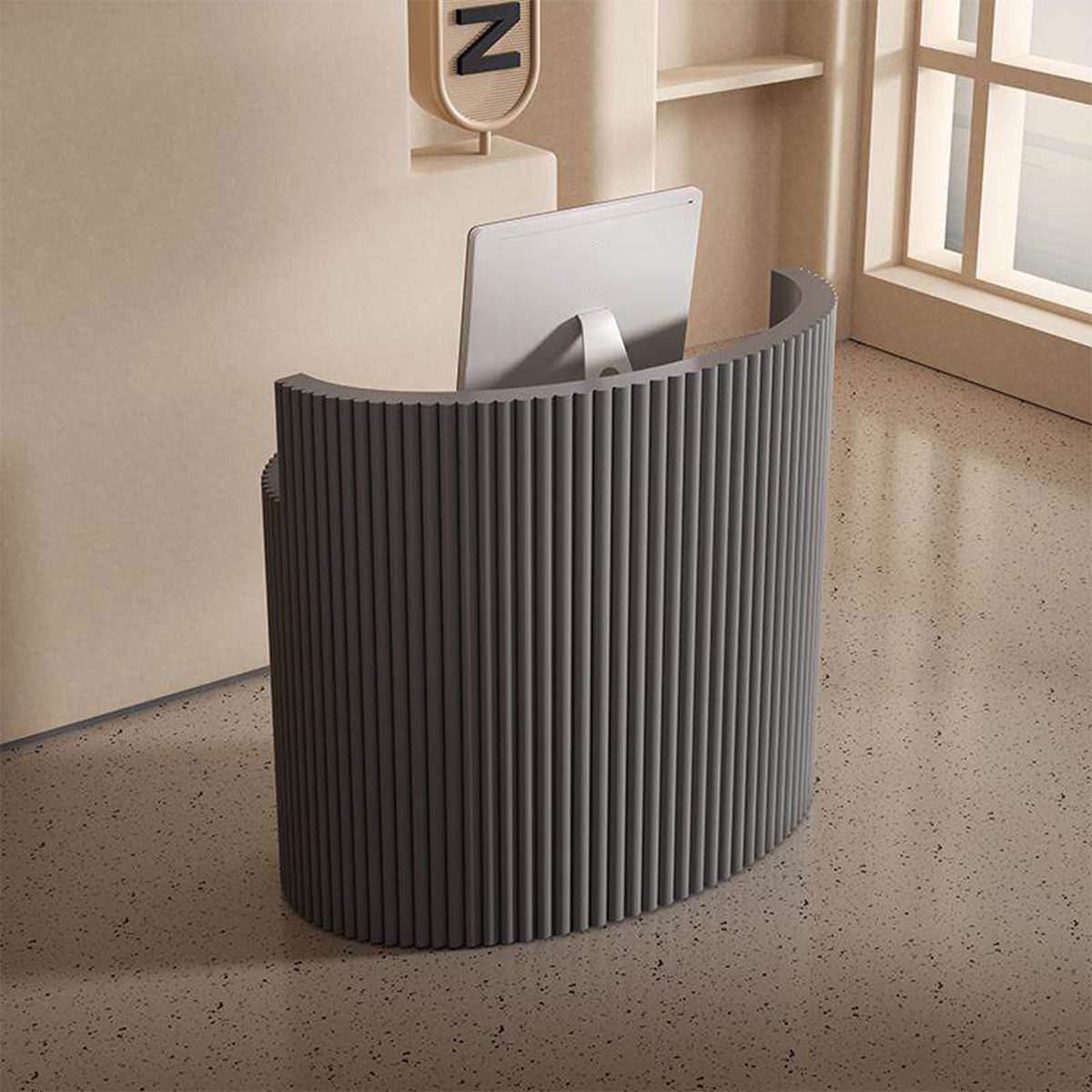Curved Reception Desk for Salon, Spa & Office with Custom Size | ArvionFurn