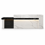 Modern Reception Counter with Storage, Lockable Drawer & Custom Logo | ArvionFurn