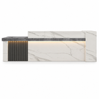 Modern Reception Counter with Storage, Lockable Drawer & Custom Logo | ArvionFurn