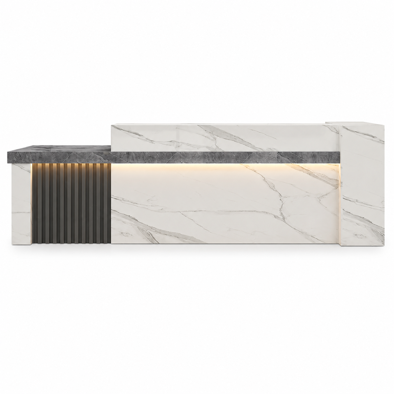 Modern Reception Counter with Storage, Lockable Drawer & Custom Logo | ArvionFurn