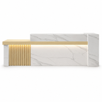 Modern Reception Counter with Storage, Lockable Drawer & Custom Logo | ArvionFurn