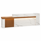 Modern Reception Counter with Storage, Lockable Drawer & Custom Logo | ArvionFurn