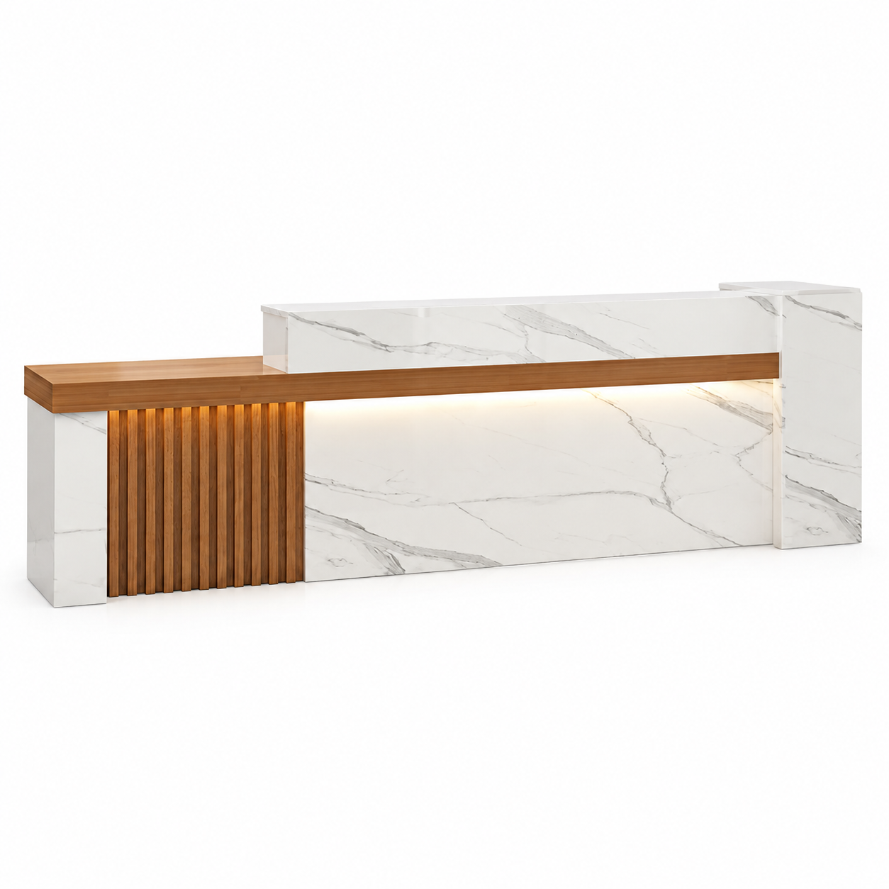 Modern Reception Counter with Storage, Lockable Drawer & Custom Logo | ArvionFurn