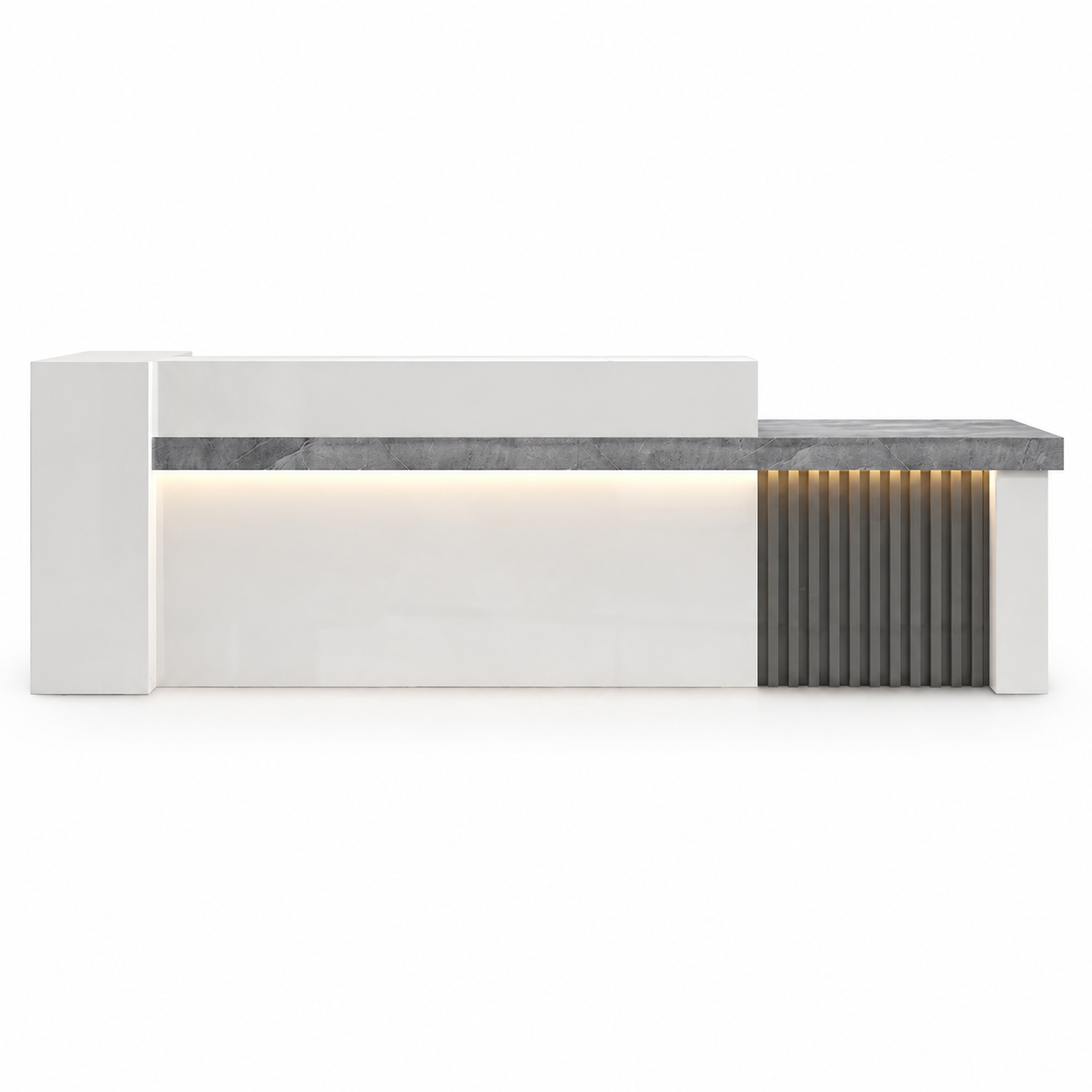 Modern Reception Counter with Storage, Lockable Drawer & Custom Logo | ArvionFurn
