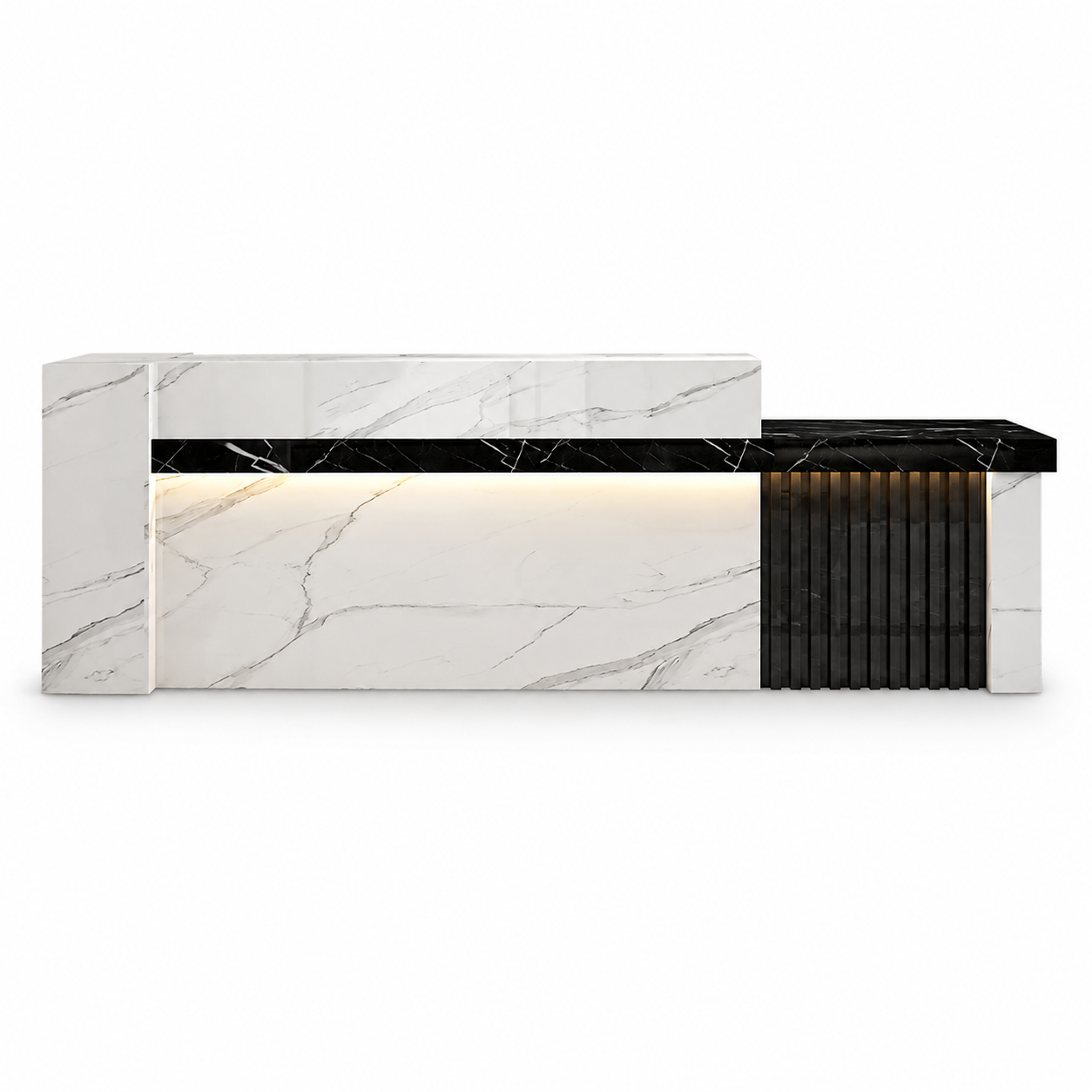 Modern Reception Counter with Storage, Lockable Drawer & Custom Logo | ArvionFurn