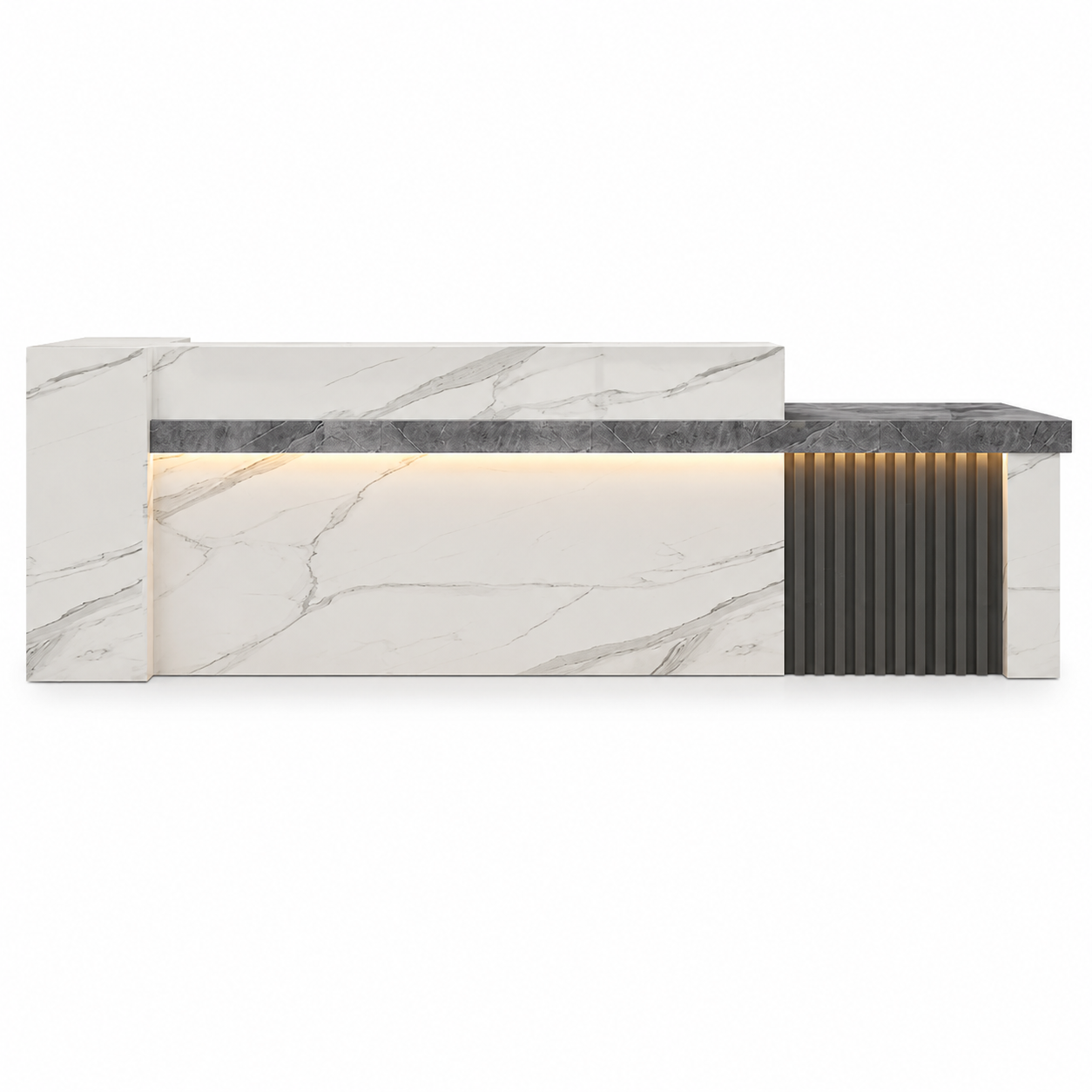 Modern Reception Counter with Storage, Lockable Drawer & Custom Logo | ArvionFurn