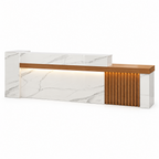 Modern Reception Counter with Storage, Lockable Drawer & Custom Logo | ArvionFurn