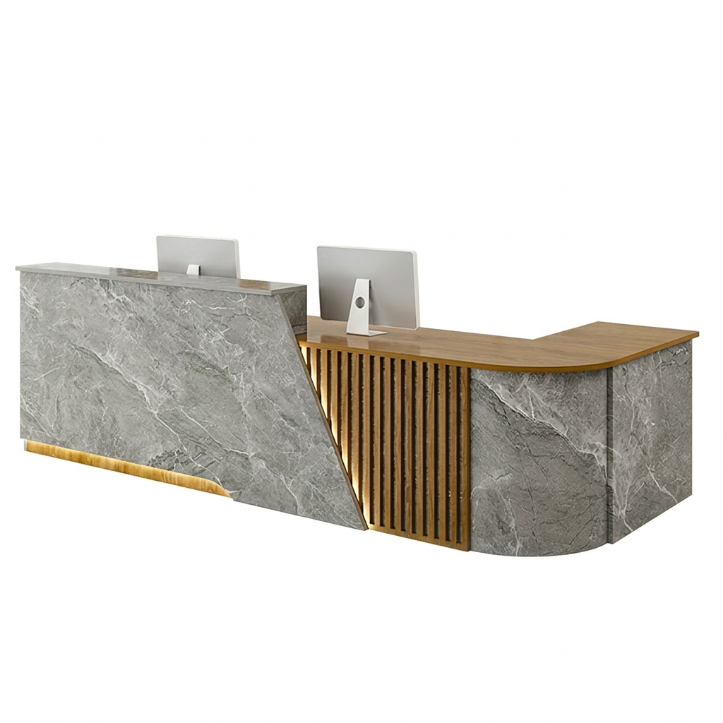 Corner Reception Counter with Storage for Salon, Retail & Small Shops | ArvionFurn