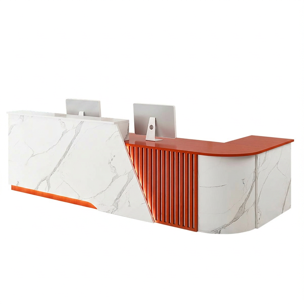 Corner Reception Counter with Storage for Salon, Retail & Small Shops | ArvionFurn