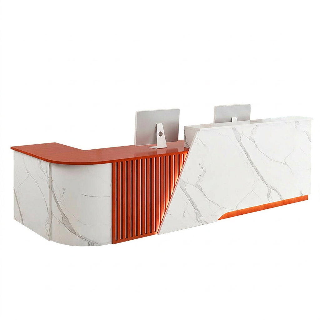 Corner Reception Counter with Storage for Salon, Retail & Small Shops | ArvionFurn