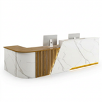 Corner Reception Counter with Storage for Salon, Retail & Small Shops | ArvionFurn