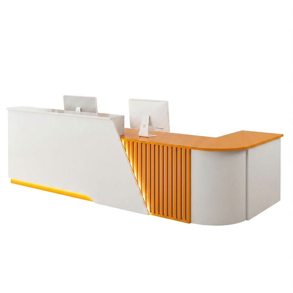 Corner Reception Counter with Storage for Salon, Retail & Small Shops | ArvionFurn