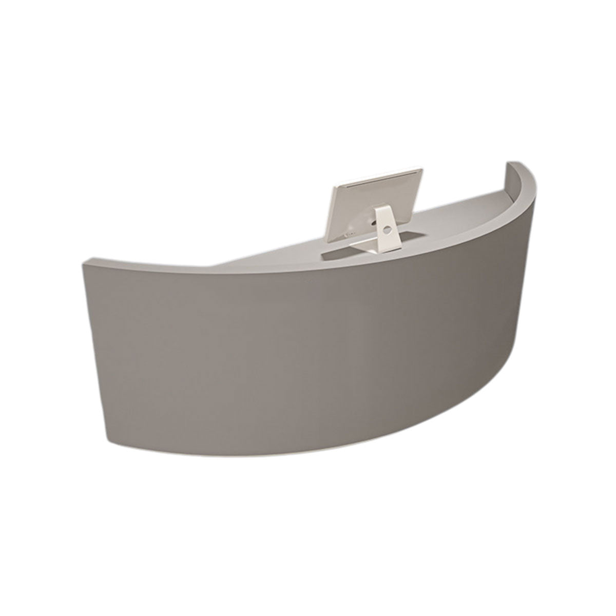 Modern Curved Reception Desk with LED Lighting and Storage for Salon & Retail | ArvionFurn
