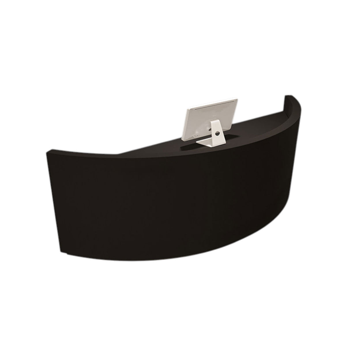 Modern Curved Reception Desk with LED Lighting and Storage for Salon & Retail | ArvionFurn