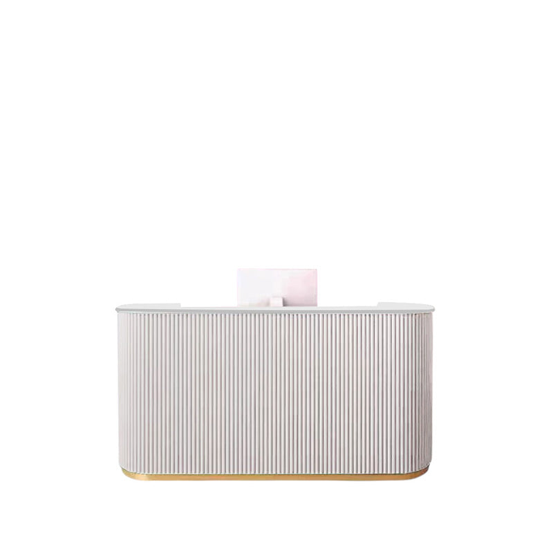 Luxury Modern Curved Reception Desk with LED Lighting for Retail, Salon & Café | ArvionFurn