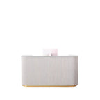 Luxury Modern Curved Reception Desk with LED Lighting for Retail, Salon & Café | ArvionFurn