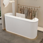 Luxury Modern Curved Reception Desk with LED Lighting for Retail, Salon & Café | ArvionFurn