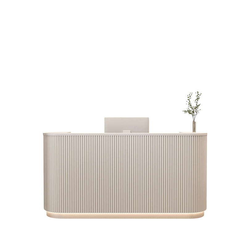 Luxury Modern Curved Reception Desk with LED Lighting for Retail, Salon & Café | ArvionFurn