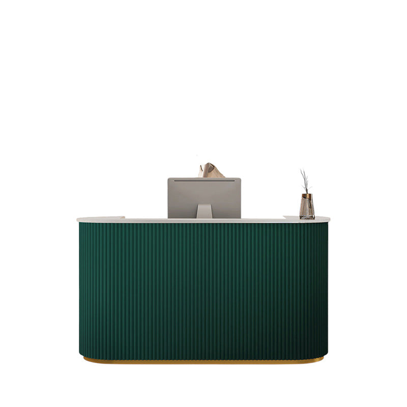 Luxury Modern Curved Reception Desk with LED Lighting for Retail, Salon & Café | ArvionFurn