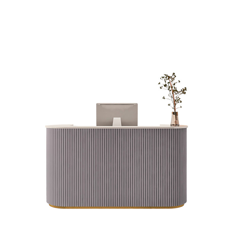 Luxury Modern Curved Reception Desk with LED Lighting for Retail, Salon & Café | ArvionFurn