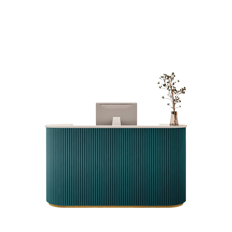 Luxury Modern Curved Reception Desk with LED Lighting for Retail, Salon & Café | ArvionFurn