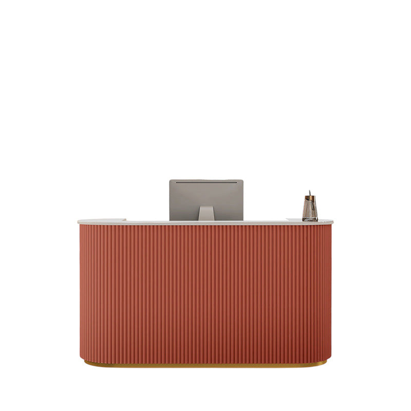Luxury Modern Curved Reception Desk with LED Lighting for Retail, Salon & Café | ArvionFurn