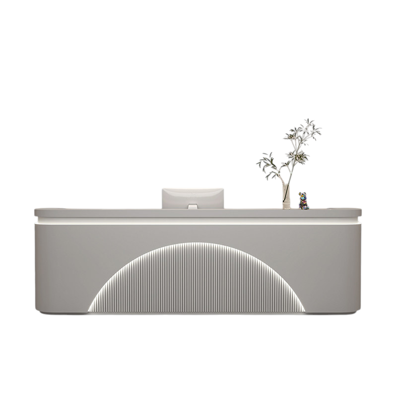 Modern Lacquer Reception Desk with Storage for Beauty Salon, Office & Retail | ArvionFurn