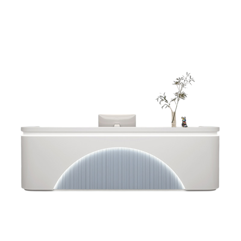 Modern Lacquer Reception Desk with Storage for Beauty Salon, Office & Retail | ArvionFurn