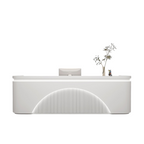Modern Lacquer Reception Desk with Storage for Beauty Salon, Office & Retail | ArvionFurn