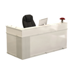 Modern L-Shaped Reception Desk with Storage for Retail, Salon & Café Reception Counter