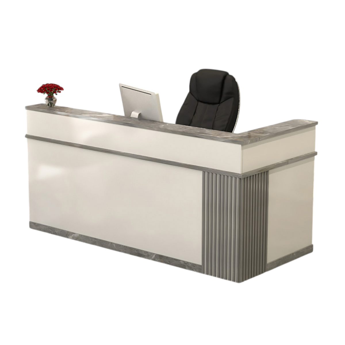 Modern L-Shaped Reception Desk with Storage for Retail, Salon & Café Reception Counter